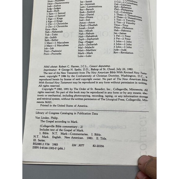 The Gospel According To Mark Book 2 New Testament Collegeville Bible READ - Picture 5 of 7